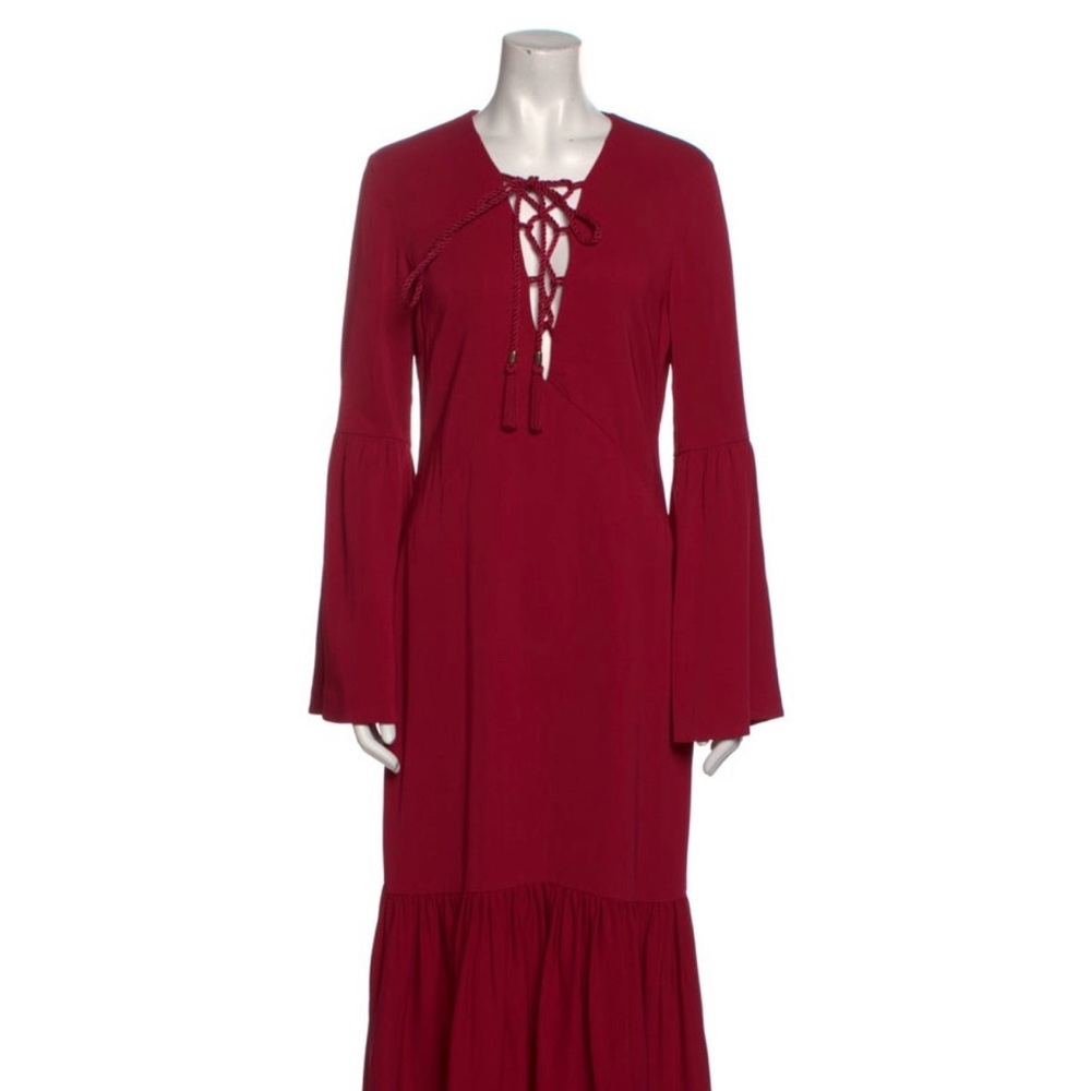 Red Rachel Zoe lace up maxi dress